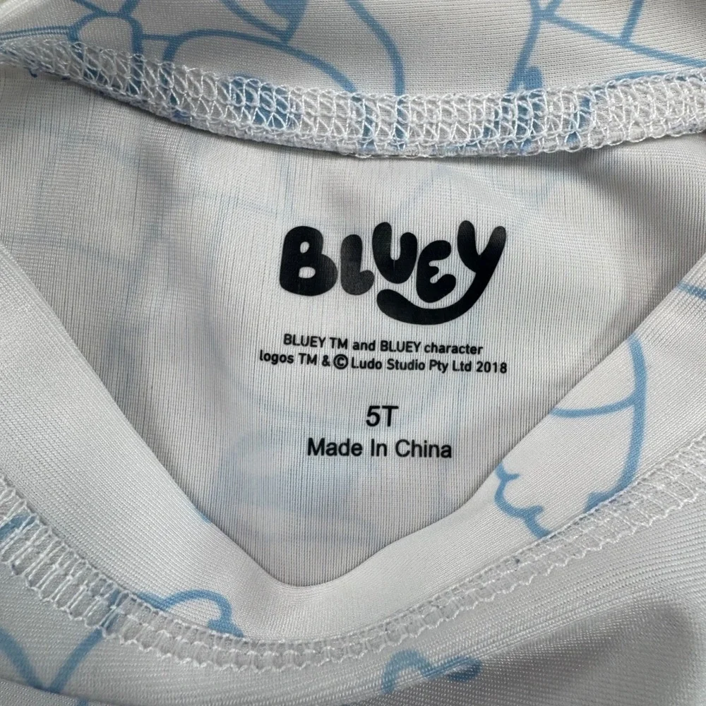 Kids Bluey Character Rash Guard Swim Shirt Size 5T Short‎ Sleeve